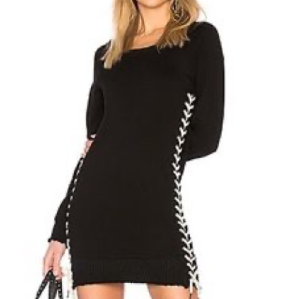 Pam & Gela Sweatshirt Dress, Black, Small